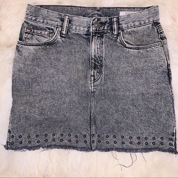 All Saints Denim Skirt I’m Washed black size 4 - Picture 4 of 11